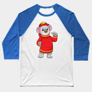 Koala as Firefighter with Helmet Baseball T-Shirt